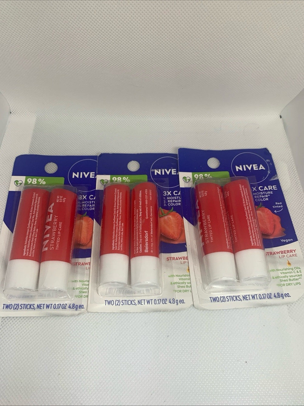 NIVEA Strawberry Lip Care Duo Packs - 6 in total